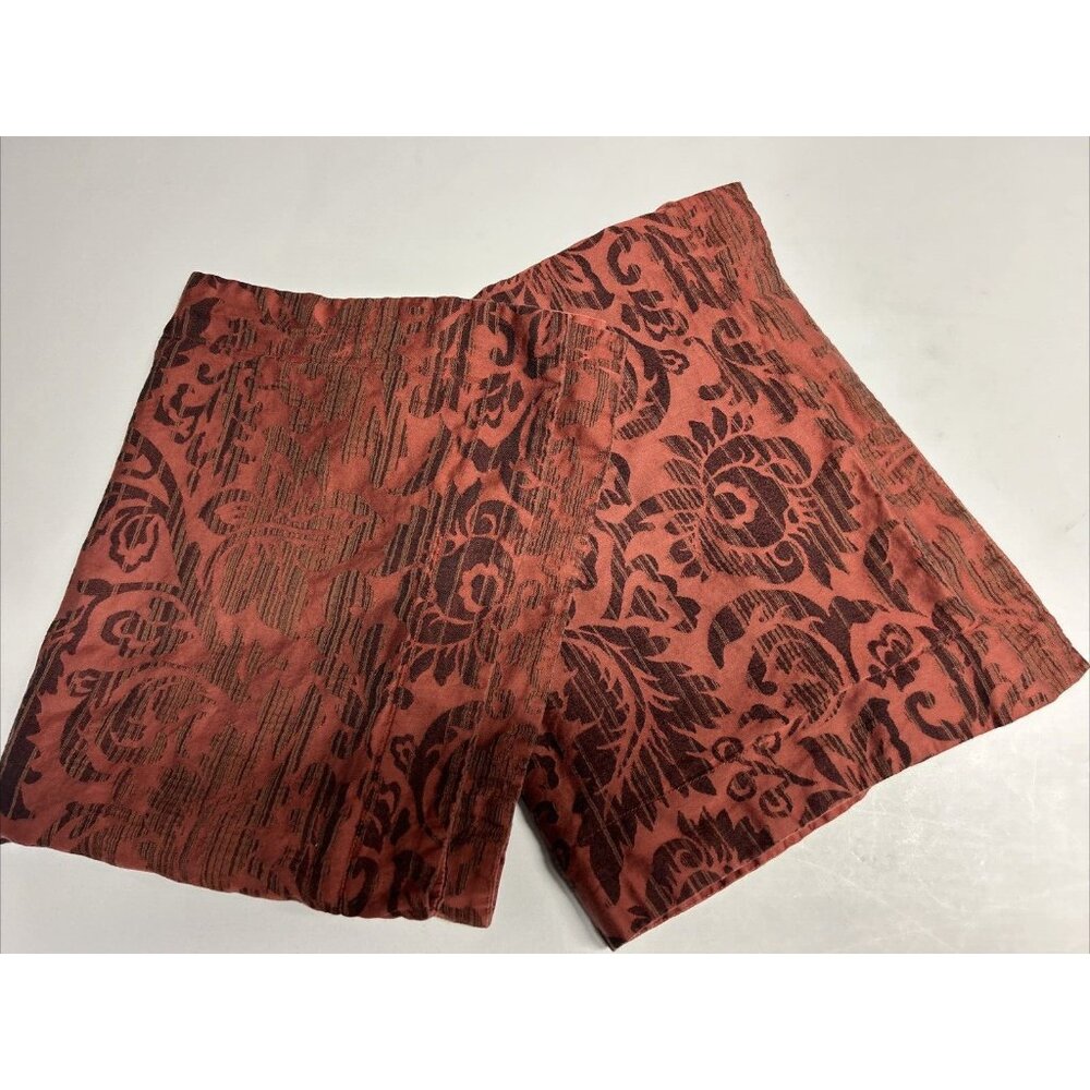 Veneto Bedding Pillowcases Set Of Two Maroon Patterned